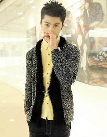 娜美莎琪可货到付款韩版修身<em>冬季毛衣男外套</em>男