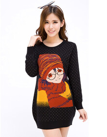 奥伯利 <em>韩版冬</em>款<em>针织</em>衫女<em>长款</em>套头 <em>毛衣</em>女中长