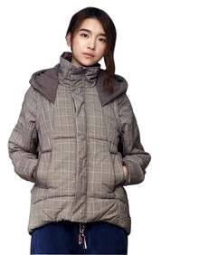 森宿 灿烂千阳 2013<em>冬装</em>新款 <em>女装</em>格子<em>棉衣外套</em>