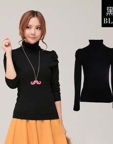 【<em>货到付款</em>】威丝曼针织<em>衫女</em>套头 长袖高领泡