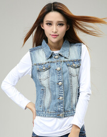 风柜 <em>牛仔</em>裤女<em>马</em>甲春秋牛仔<em>马甲女牛仔背心马</em>