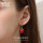 红-珍珠耳环（约12mm）-耳钩版