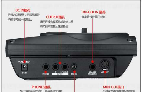 电子架子鼓接线插口罗兰电架子鼓说明书罗兰电鼓11kv说明书罗兰电子鼓