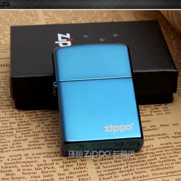 zippo超薄防风打火机 芝宝光板 蓝冰 标志 标记 商标20446zl 特价经典