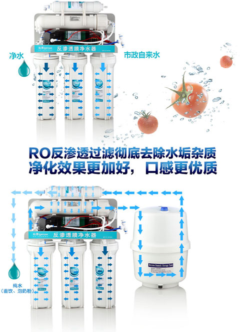 沁园(qinyuan)纯水机 ro-185(专供)升级版 双出水反渗透纯水机