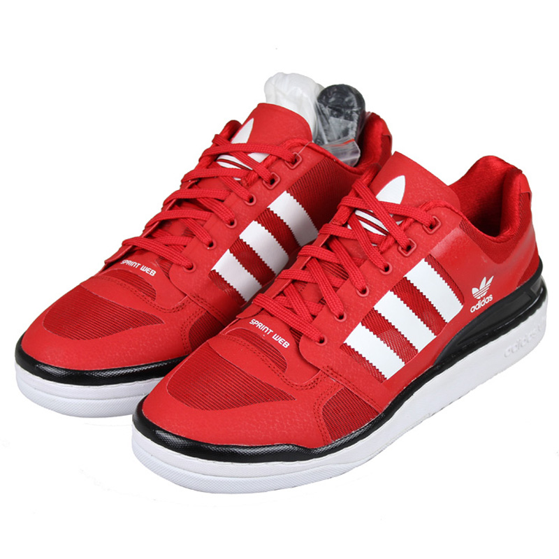 adidas阿迪达斯三叶草男鞋低帮休闲板鞋红色运动鞋旅游鞋 dd v22763