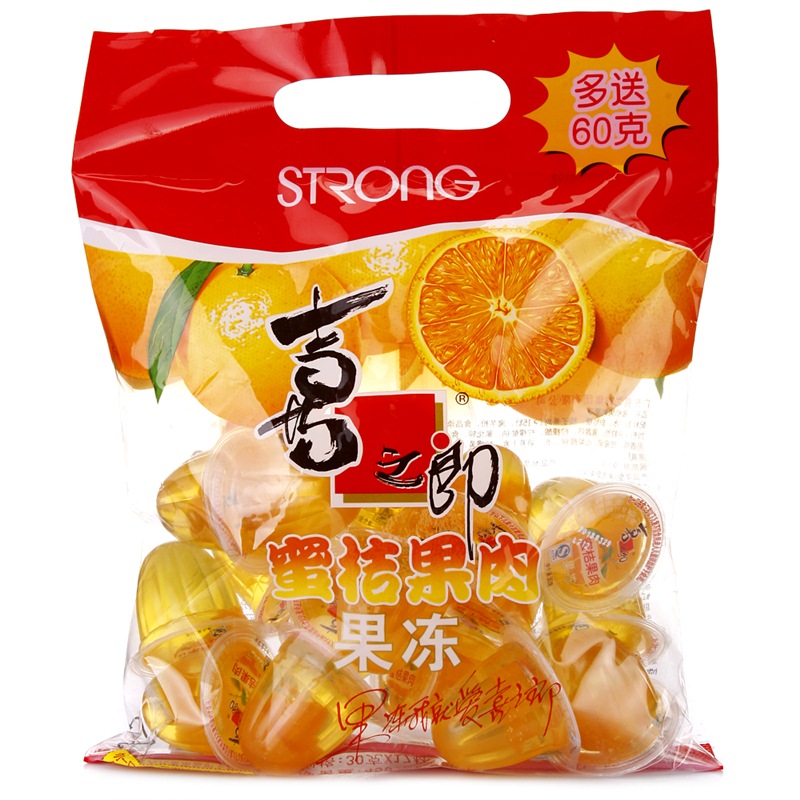 喜之郎 蜜桔果肉果冻450g加送60g 儿童果味布丁 下午茶休闲零食