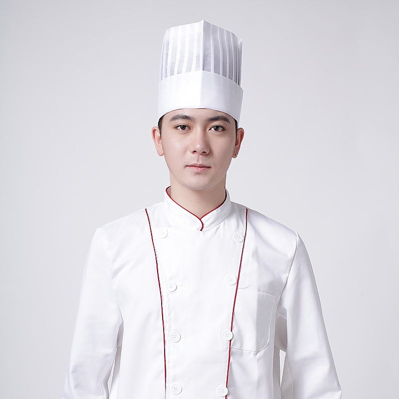 一次性高帽帽帽子中帽大厨帽子厨师餐具无纺布厨师长帽子10顶/包环保便捷厨师图片