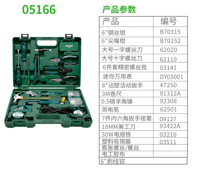 世达sata工具箱家庭工具套装28件家电维修万用表电烙铁螺丝刀扳手老虎
