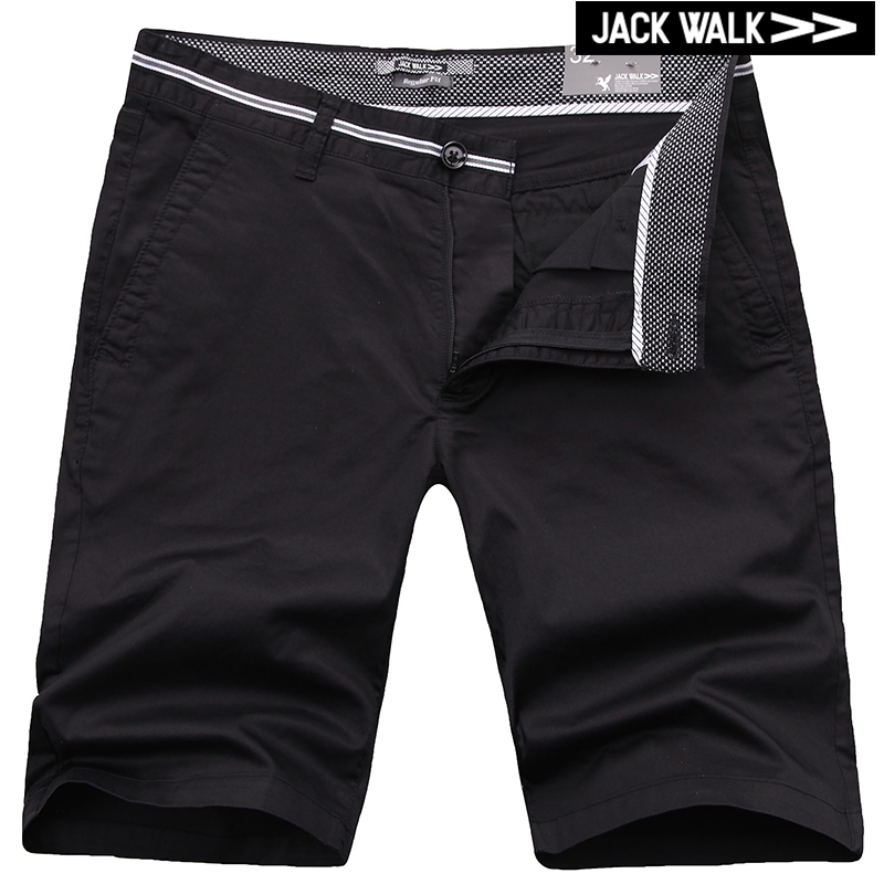 jackwalk 弹力贡缎腰面织带合体版休闲短裤 x0132003 黑色 32