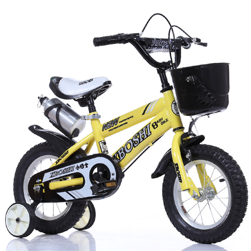 儿童运动款自行车 12寸14寸16寸小孩四轮自行车 童车单车 黄色12寸