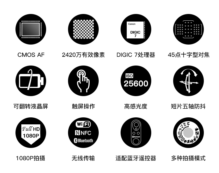 佳能canoneos800d单反数码相机apsc画幅内置wifinfc单机1855mmstm镜头