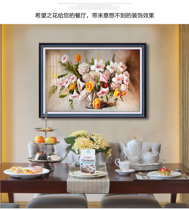 艺百度 餐厅装饰画欧式美式壁画饭厅墙面水果油画挂画餐桌厨房单幅