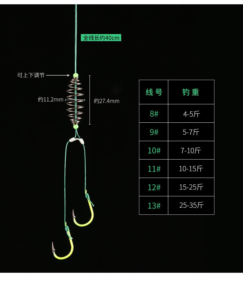奥光 鲢鳙钓组鱼钩绑好成品子线双钩防缠绕伊势尼歪嘴