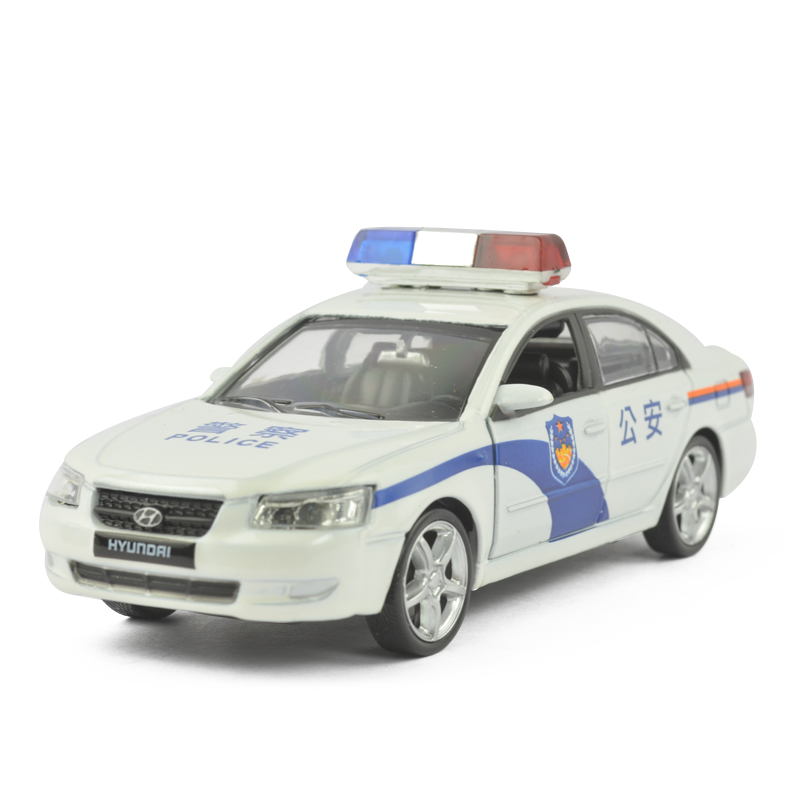 合金小汽车玩具警车救护消防车公安金属模型玩具车 现代警车
