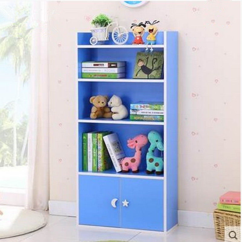 草房子 书柜书架小柜子自由组合储物柜儿童书柜 带门柜子绿色门单个