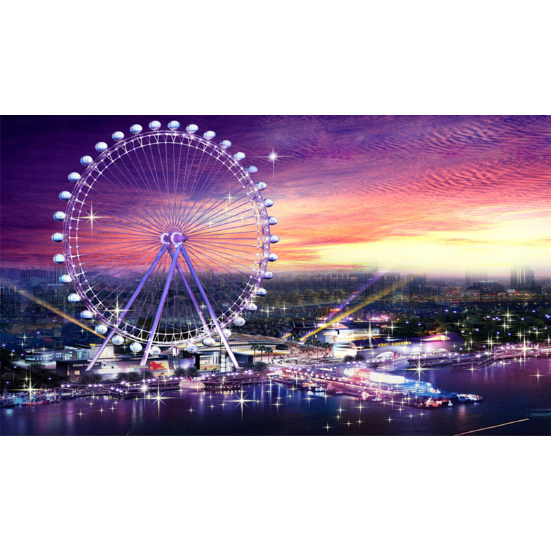 成人1000片木质拼图1500智力玩具唯美风景油画 铁塔摩天轮糖果屋一 埃