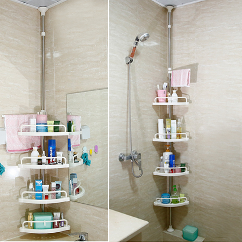 祺迪(qd)创意家居日用生活可调节高度 浴室置物架 浴室转角架 卫生间