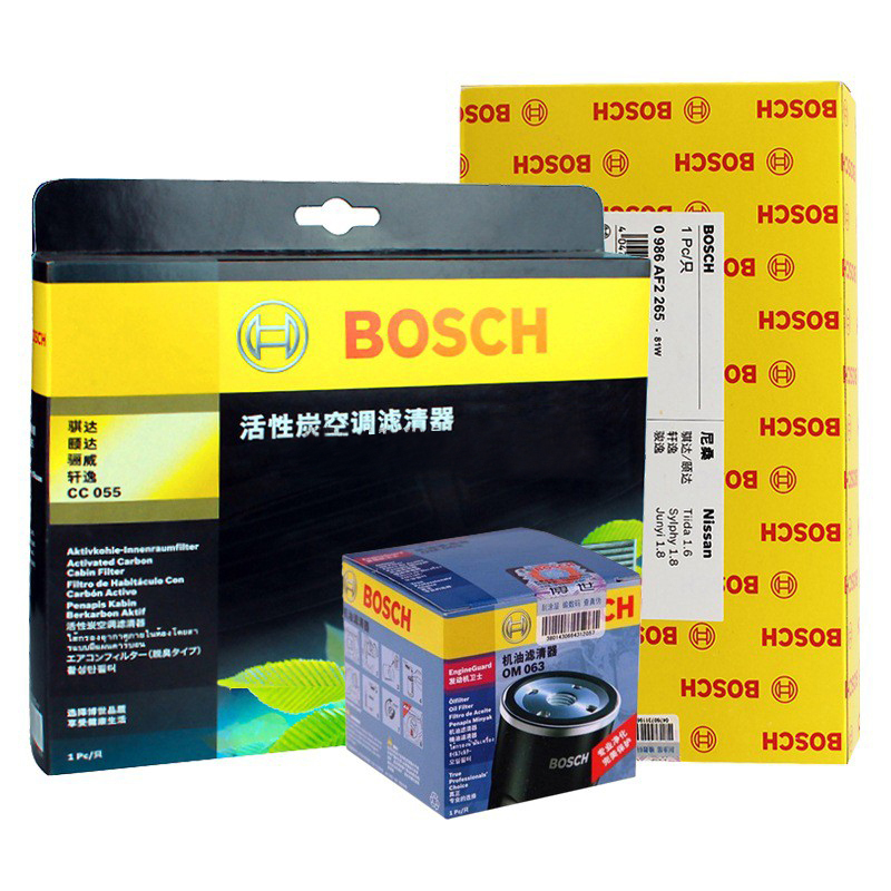 博世(bosch)滤清器套装滤芯 三滤套装 日产 机油滤 空气滤 空调滤 12