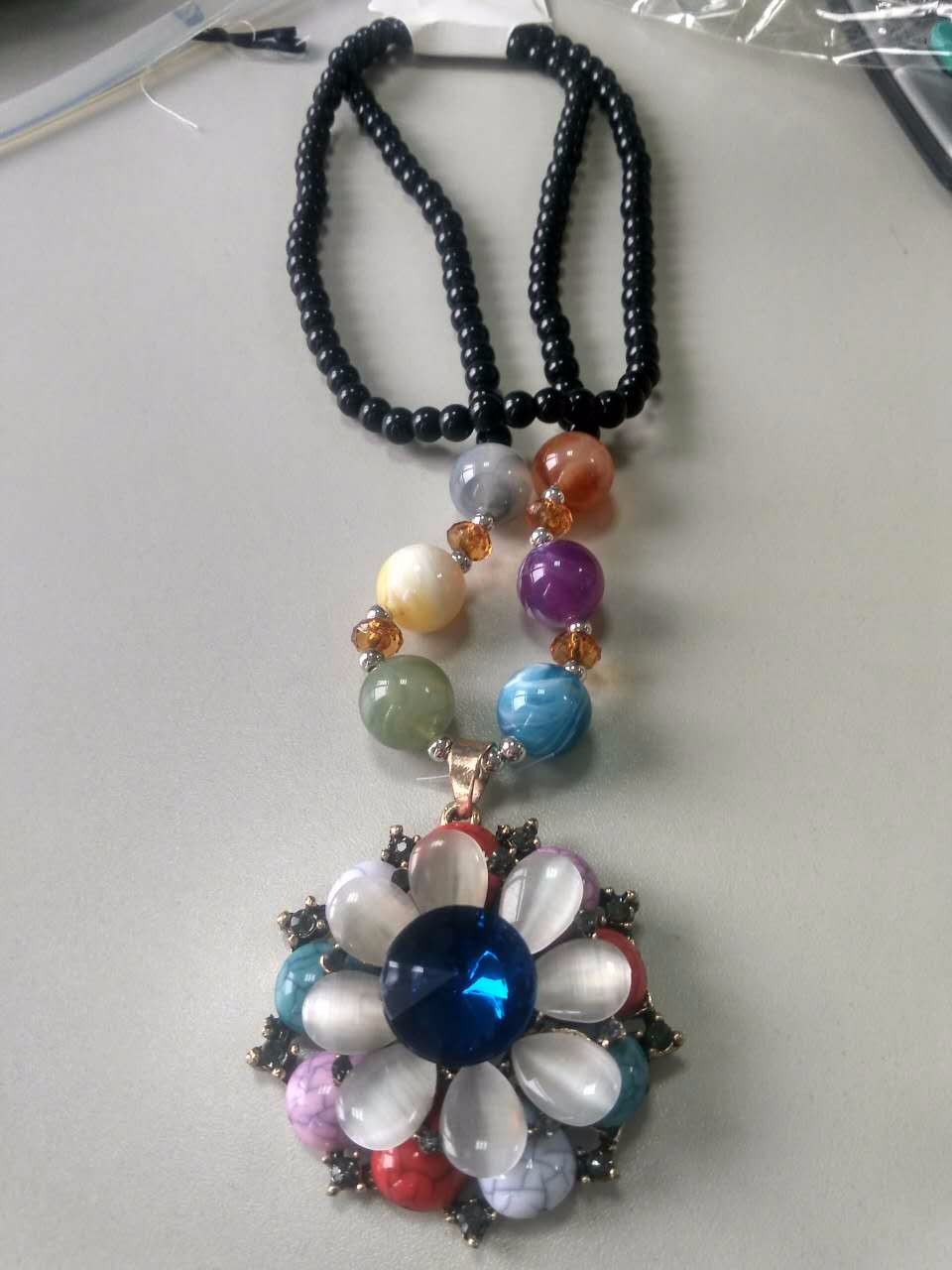 韩版复古民族风手工串珠项链饰品长款毛衣链夸