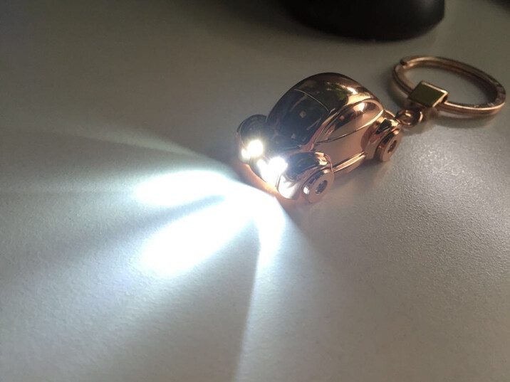 中邦jobon LED灯小汽车钥匙扣 可爱创意情侣钥