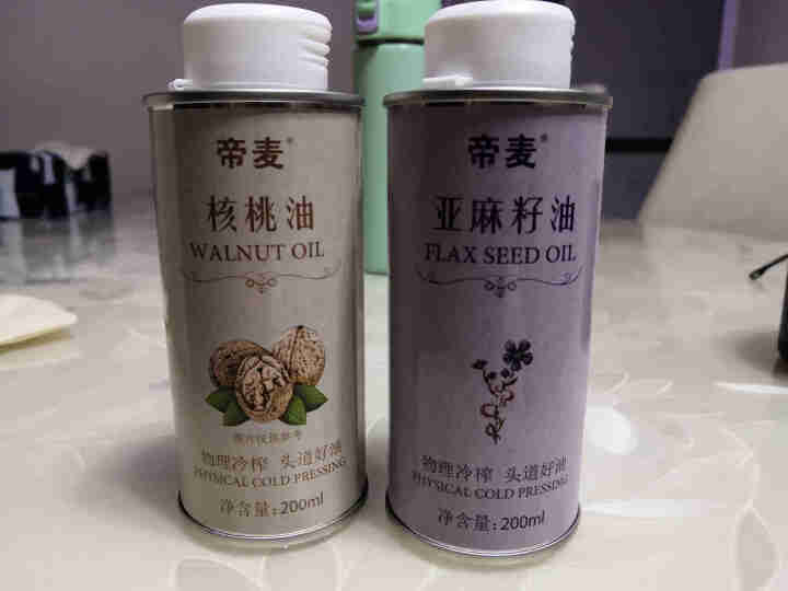 帝麦 物理冷榨核桃油200ml+亚麻籽油200ml礼盒1+1食用油组合装 适用于婴幼儿怎么样，好用吗，口碑，心得，评价，试用报告,第3张