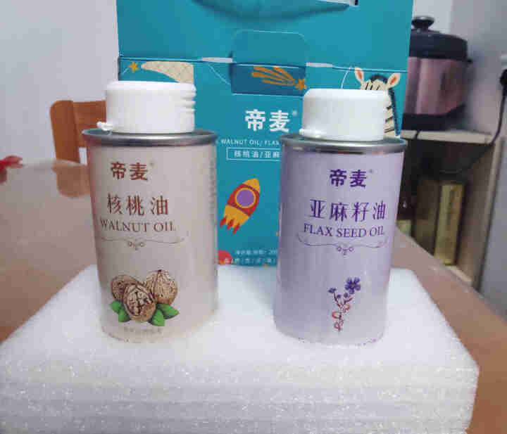 帝麦 物理冷榨核桃油200ml+亚麻籽油200ml礼盒1+1食用油组合装 适用于婴幼儿怎么样，好用吗，口碑，心得，评价，试用报告,第3张