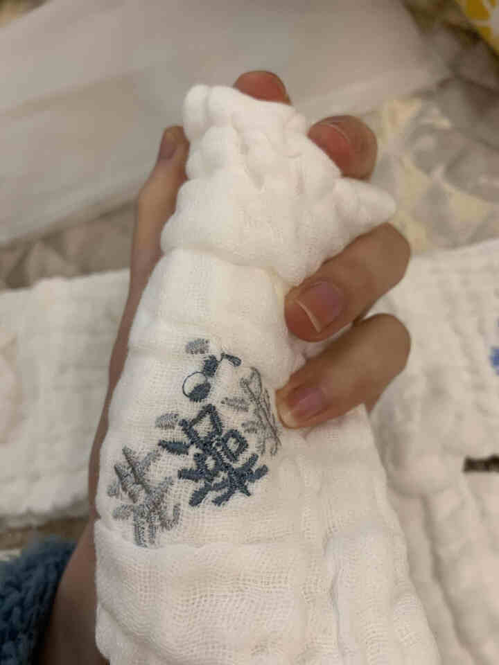 小奶肚 婴儿口水巾纯棉围嘴毛巾洗脸巾新生儿小方巾纱布刺绣图案儿童宝宝用品 刺绣口水巾（5条装）怎么样，好用吗，口碑，心得，评价，试用报告,第4张