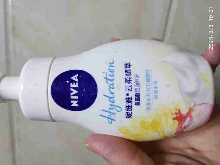 妮维雅(NIVEA)云柔植萃氨基酸洁面泡泡洗面奶180ml（氨基酸洁面 保湿水弹 护肤化妆品）怎么样，好用吗，口碑，心得，评价，试用报告,第2张