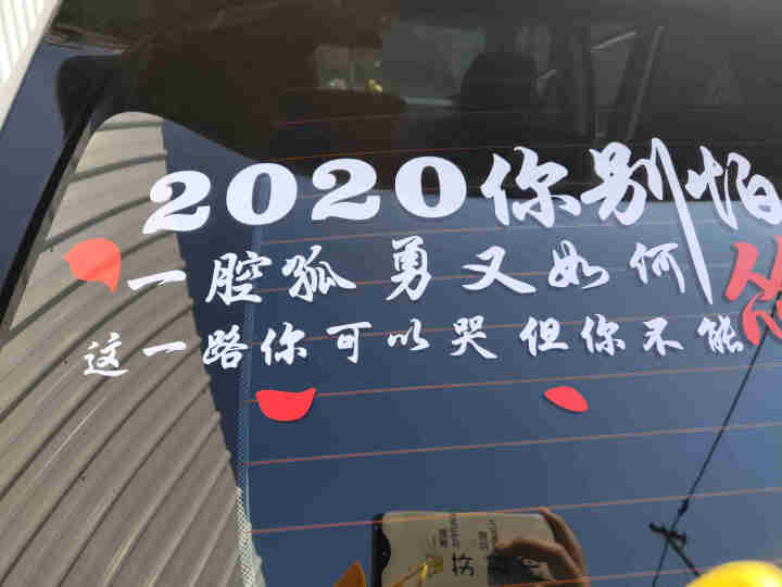 2020你别怕 一腔孤勇又如何  往后余生 百毒不侵无坚不摧车贴 汽车贴纸 防水防晒 支持定制 2020你别怕 白色 长40CM一张怎么样，好用吗，口碑，心得，,第3张