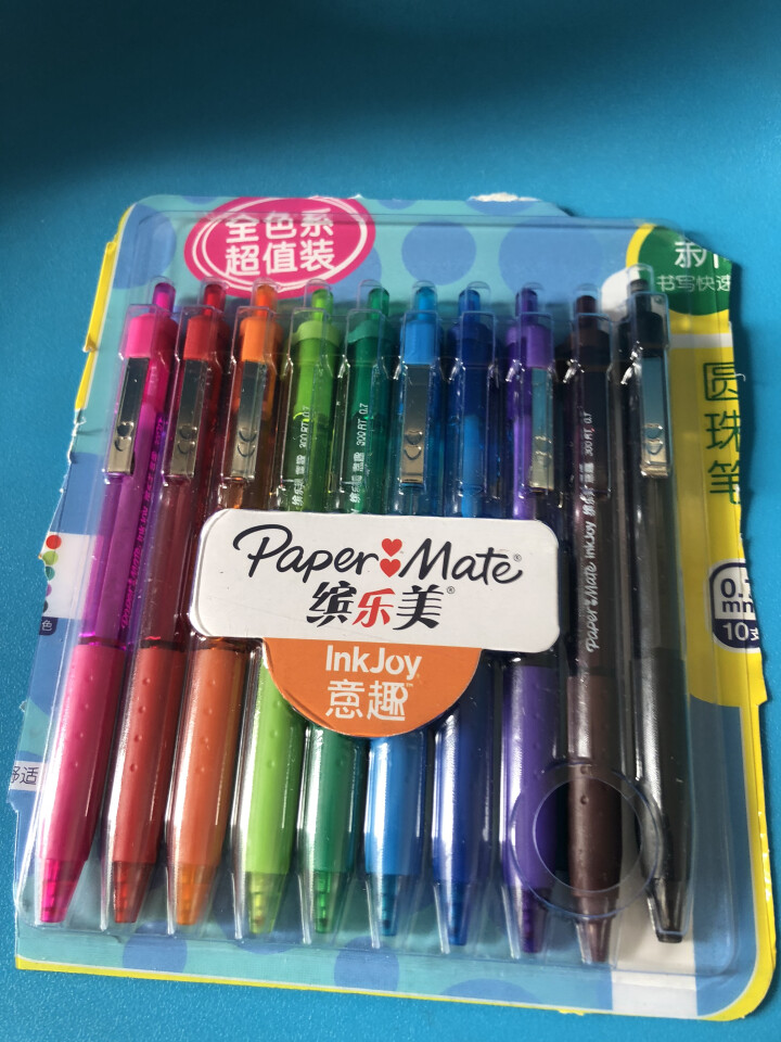 缤乐美（papermate）圆珠笔/签字笔 300RT 10色彩色促销装美国进口品牌油墨笔水笔学生文具怎么样，好用吗，口碑，心得，评价，试用报告,第2张