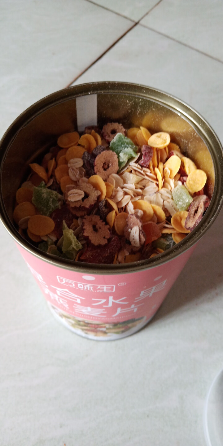 万味生坚果燕麦片500g/罐 即食冲饮谷物脱脂早餐食品水果麦片 混合水果燕麦片怎么样，好用吗，口碑，心得，评价，试用报告,第4张