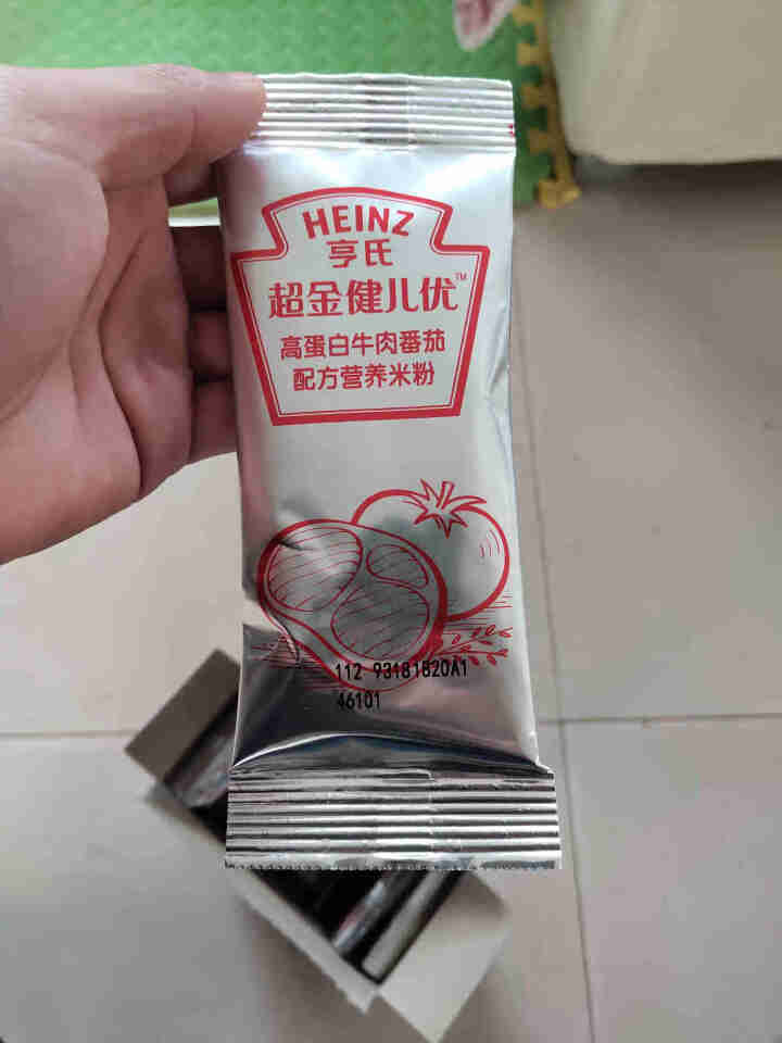 亨氏 (Heinz) 2段婴幼儿辅食 牛肉和番茄配方 超金健儿优高蛋白营养米粉 盒装 250g(7,第4张