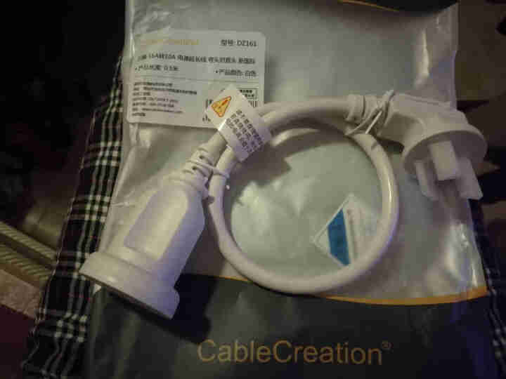 CABLE CREATION 16A转10A电源延长线 新国标 3插转换插头插座转接头插线板延长线 16A（大）转10A（小）【弯头】 0.5米怎么样，好用吗，,第2张