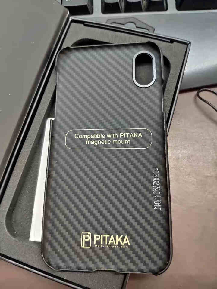 PITAKA 苹果iPhone XR 6.1寸磁吸凯夫拉手机壳芳纶纤维轻薄防摔保护壳碳纤维半包硬壳 黑灰斜纹怎么样，好用吗，口碑，心得，评价，试用报告,第4张