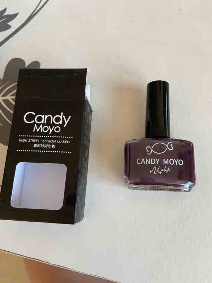 Candymoyo膜玉秋冬美甲脚指甲油持久免烤不可剥裸色豆沙色黑色微闪亮片8ml 冰透乌梅怎么样，好用吗，口碑，心得，评价，试用报告,第3张