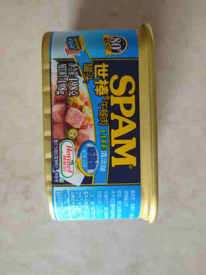 世棒（SPAM）午餐肉罐头清淡口味198g 开罐即食早餐三明治火锅烧烤麻辣香锅泡面搭档怎么样，好用吗，口碑，心得，评价，试用报告,第2张