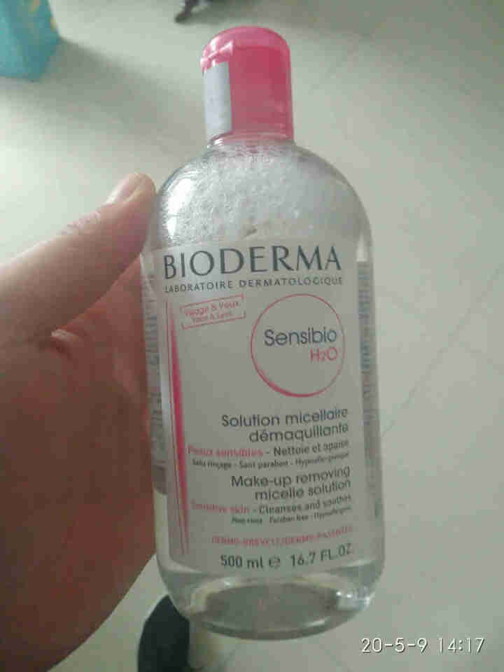 法国贝德玛（BIODERMA）舒妍多效洁肤液500ml （卸妆水 深层清洁 粉水 舒缓保湿 敏感肌 眼唇 原装进口）怎么样，好用吗，口碑，心得，评价，试用报告,第4张