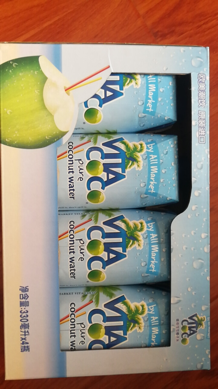 唯他可可（Vita Coco）天然椰子水进口NFC果汁饮料330ml*4瓶怎么样，好用吗，口碑，心得，评价，试用报告,第2张