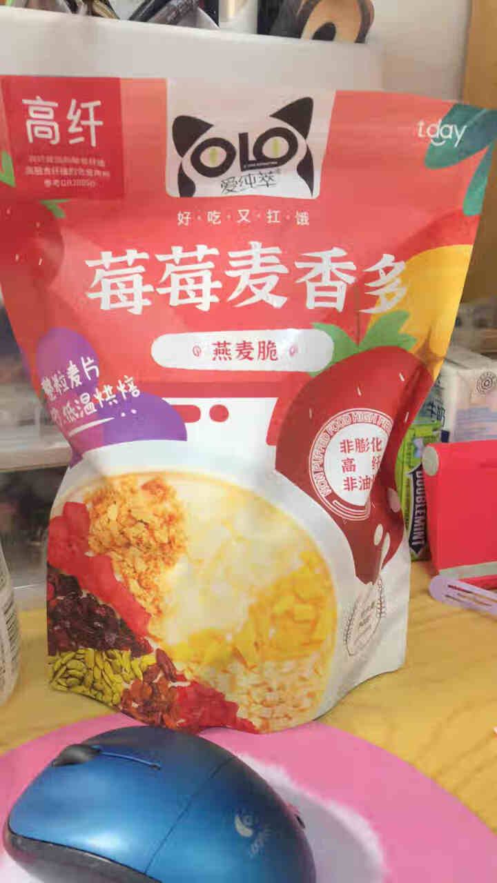 爱纯萃草莓麦香水果烘焙燕麦脆坚果早餐代餐冲饮麦片即食零食干吃 0蔗糖 草莓燕麦脆308g*1包怎么样，好用吗，口碑，心得，评价，试用报告,第2张