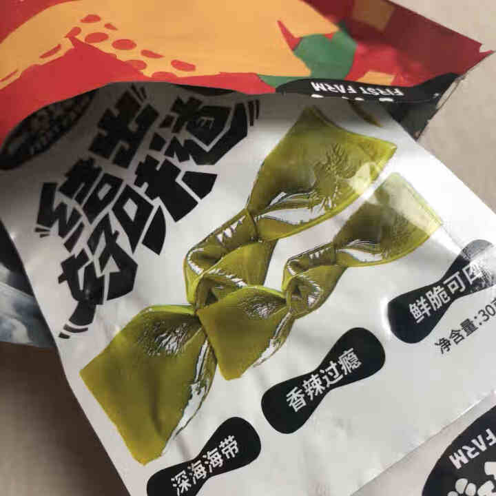 一号农场开袋即食海带结香辣/醋香休闲零食小吃海鲜下饭菜袋装内含小包装150g（30g*5） 香辣味150g（30g*5）袋装怎么样，好用吗，口碑，心得，评价，试,第3张