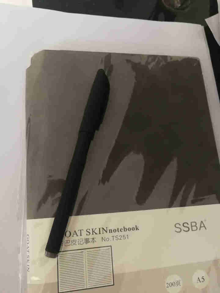 SSBA 笔记本子文具加厚本子工作a5商务会议记录本软皮简约日记本办公记事本可定制可印logo CB羊巴皮浅灰色(100张)怎么样，好用吗，口碑，心得，评价，试,第2张