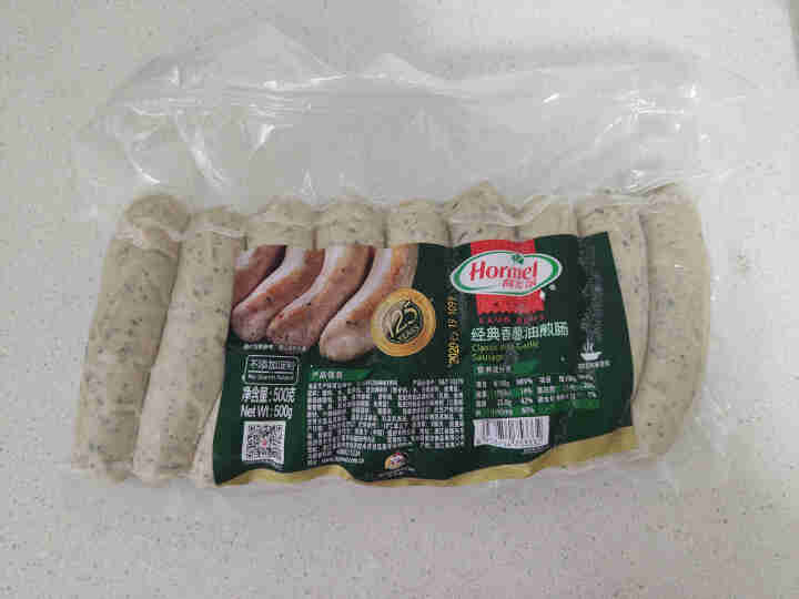 荷美尔（Hormel）经典香葱油煎肠 冷冻 500g/袋 火腿肠香肠 烧烤肠 纯肉肠 热狗 早餐肠怎么样，好用吗，口碑，心得，评价，试用报告,第4张