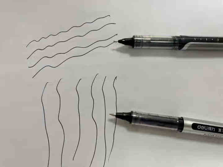 得力文具直液笔直液式走珠笔水笔0.5mm全针管办公商务签字笔黑直液式走珠笔学生用中性笔书写工具 1支黑色子弹头+1支黑色全针管怎么样，好用吗，口碑，心得，评价，,第4张