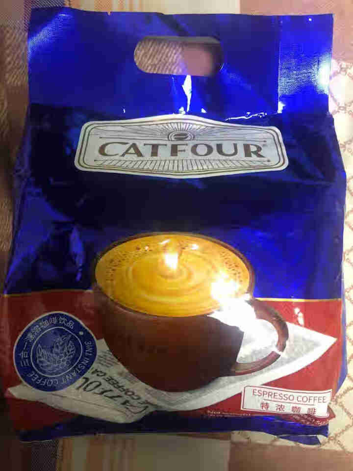 Catfour 特浓咖啡160条/40条 提神速溶三合一咖啡粉600g 蓝山风味黑咖啡组合 正品特惠 特浓咖啡 40条600g*1袋怎么样，好用吗，口碑，心得，,第2张