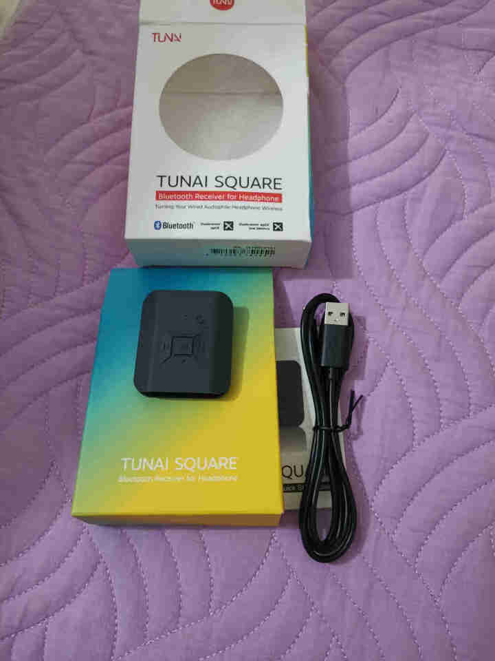 TUNAI Square AptX低延迟蓝牙耳放无线蓝牙放大器游戏吃鸡蓝牙接收器可插有线耳机 黑色 Square音乐小方,第2张