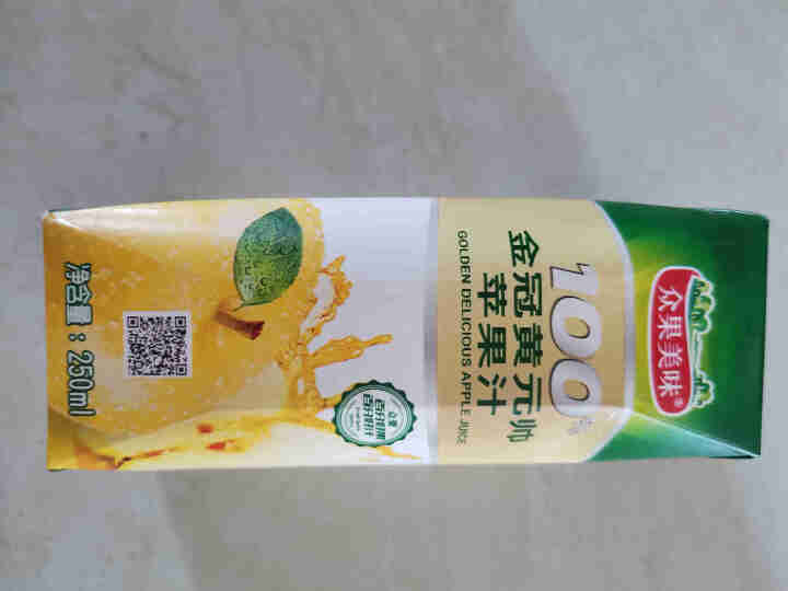 众果美味 100%果汁饮料 鲜果榨汁无添加原浆 便捷随身装250ml 苹果汁怎么样，好用吗，口碑，心得，评价，试用报告,第2张