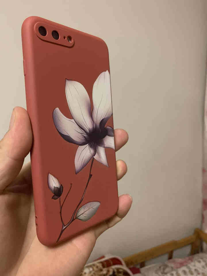 上凯 苹果7/8手机壳iPhone7plus手机套8plus软壳se2保护套防摔液态硅胶女款全包外壳 山茶红栀子花+同色硅胶指环+钢化膜 苹果7/8/se2怎么,第4张