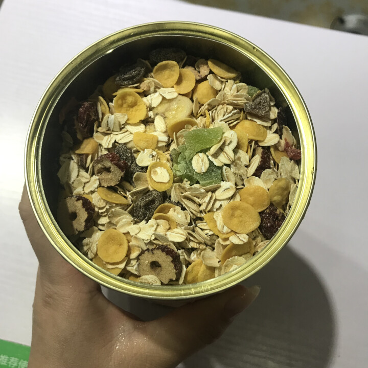 万味生坚果燕麦片500g*2 即食冲饮谷物脱脂早餐食品水果麦片 混合水果燕麦片500g*2罐怎么样，好用吗，口碑，心得，评价，试用报告,第4张