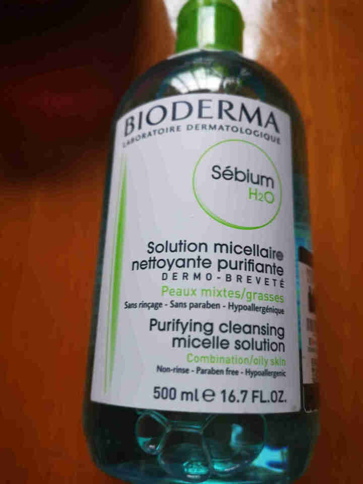 法国贝德玛（BIODERMA）净妍控油洁肤液500ml（卸妆水 深层清洁 绿水 控油补水 改善毛孔痘痘 原装进口）怎么样，好用吗，口碑，心得，评价，试用报告,第2张